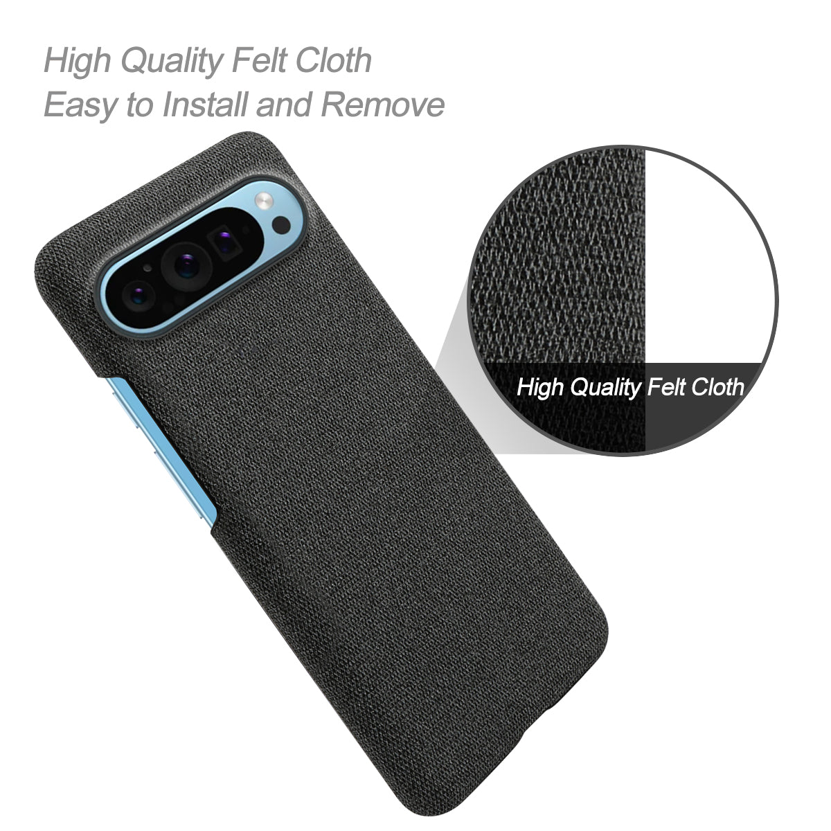 For Google Pixel 9 Case PC+Cloth Drop-resistant Phone Protective Cover For Google Pixel 9 Case PC+Cloth Drop-resistant Phone Protective Cover
